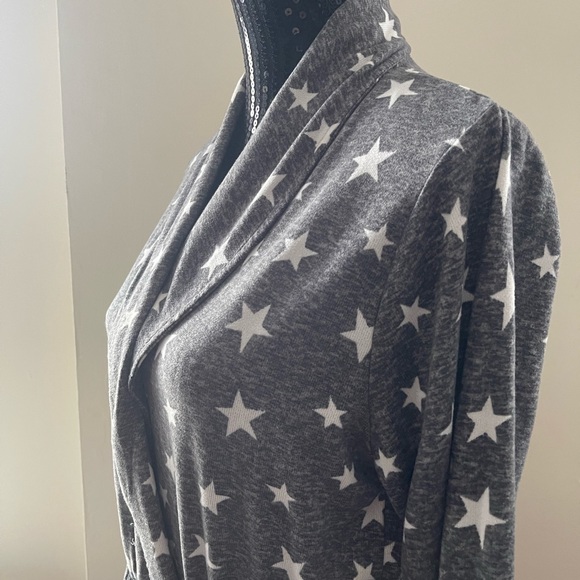Dearfoams Grey Star Short Robe Size Medium - Picture 2 of 9